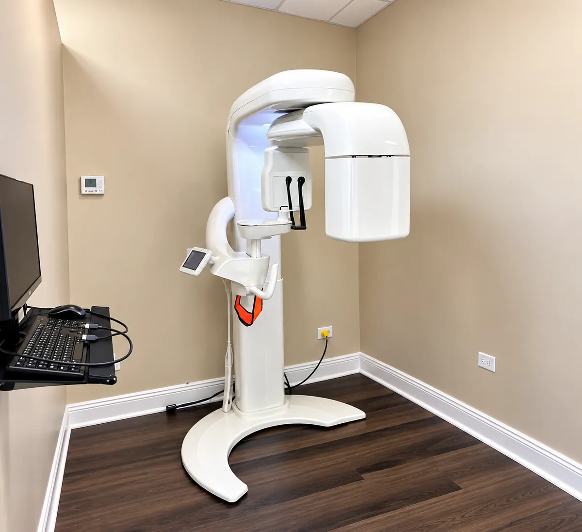 Room with a digital panoramic dental X-ray machine