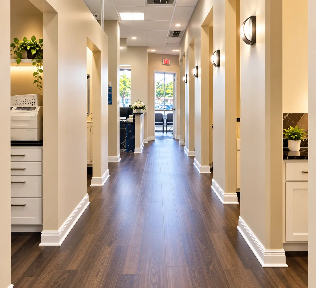 Hallway leading to the treatment rooms